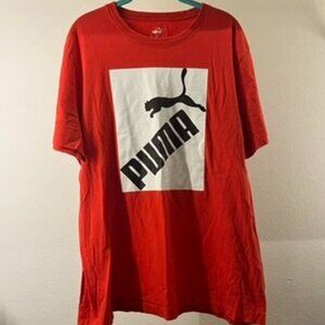 Puma Red Logo Graphic Tee Shirt Men’s Size XL Athletic Casual Streetwear